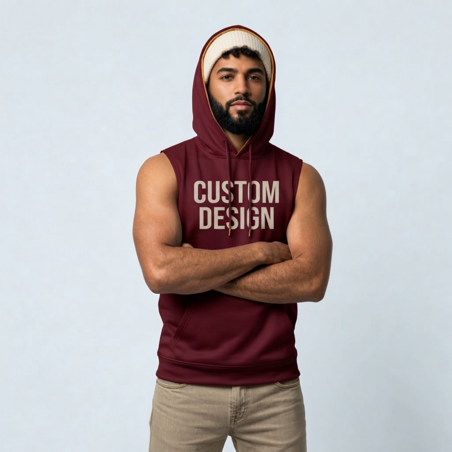Sleeveless Hooded Tops