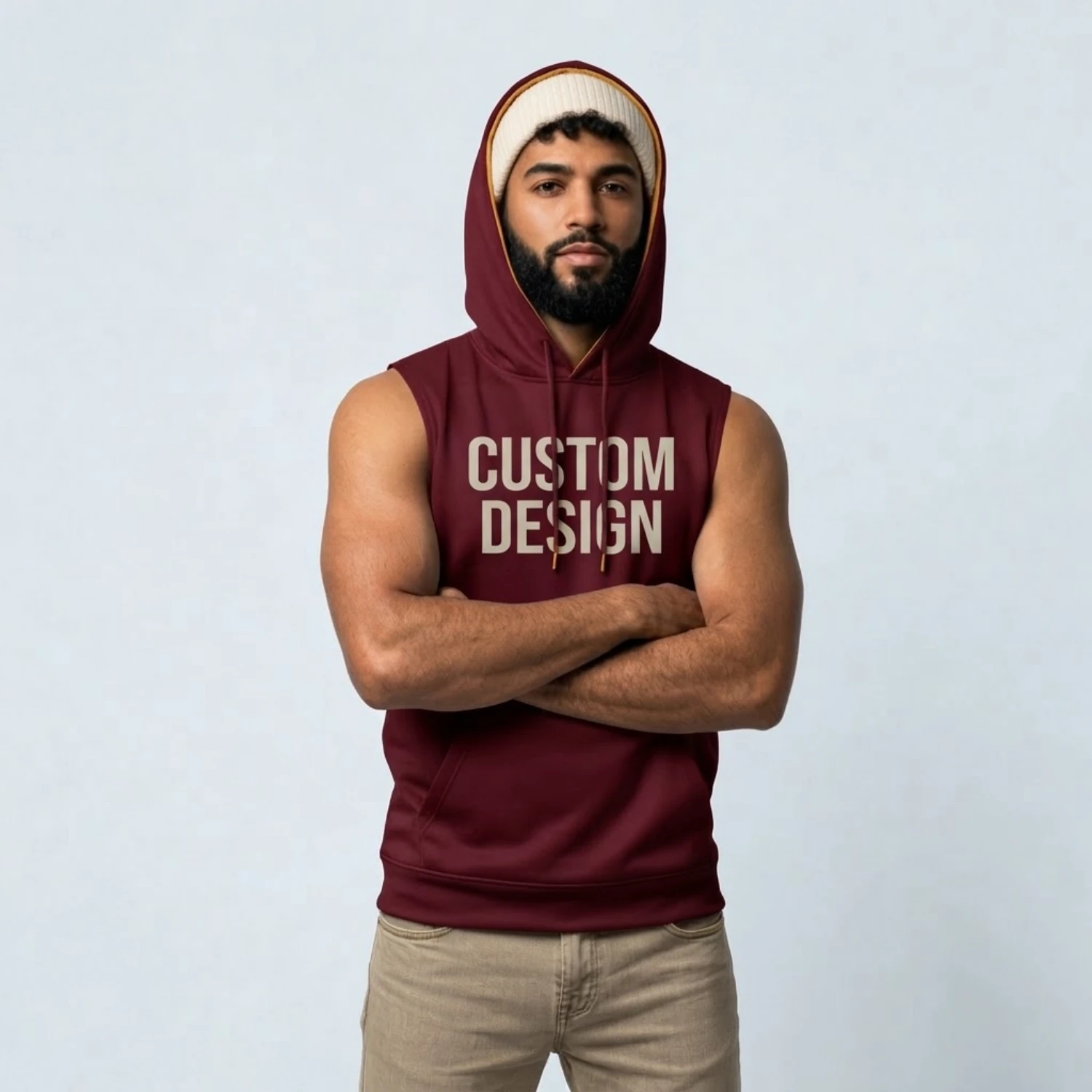 Sleeveless Hooded Tops
