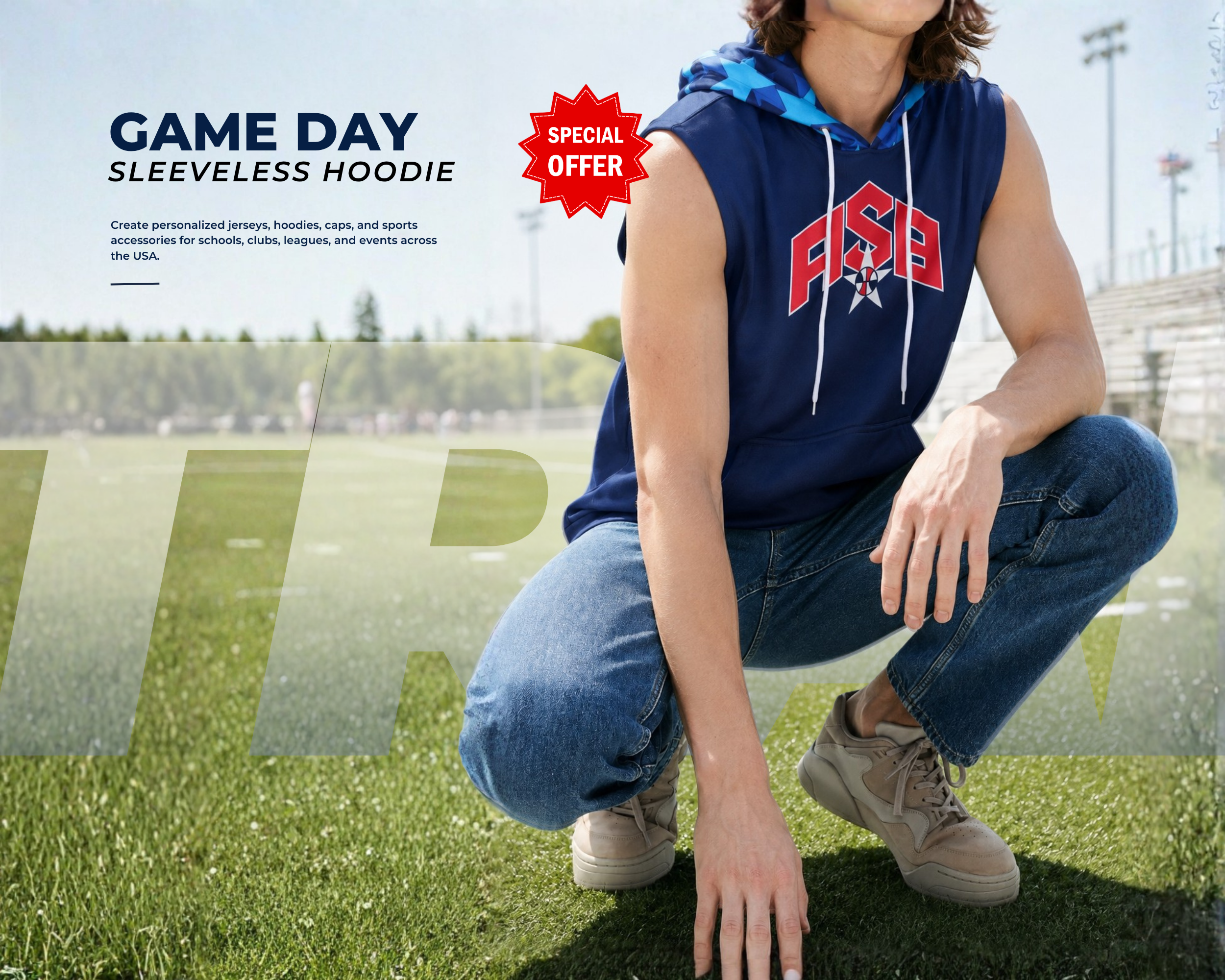 Stay comfortable and game-ready with custom sleeveless hoodies built for team spirit.