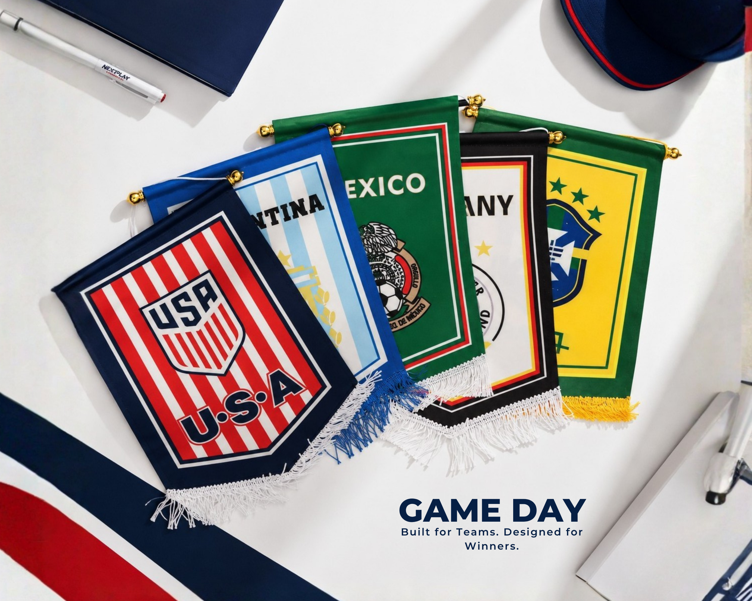 Celebrate every goal with custom pennants made to showcase your team spirit.