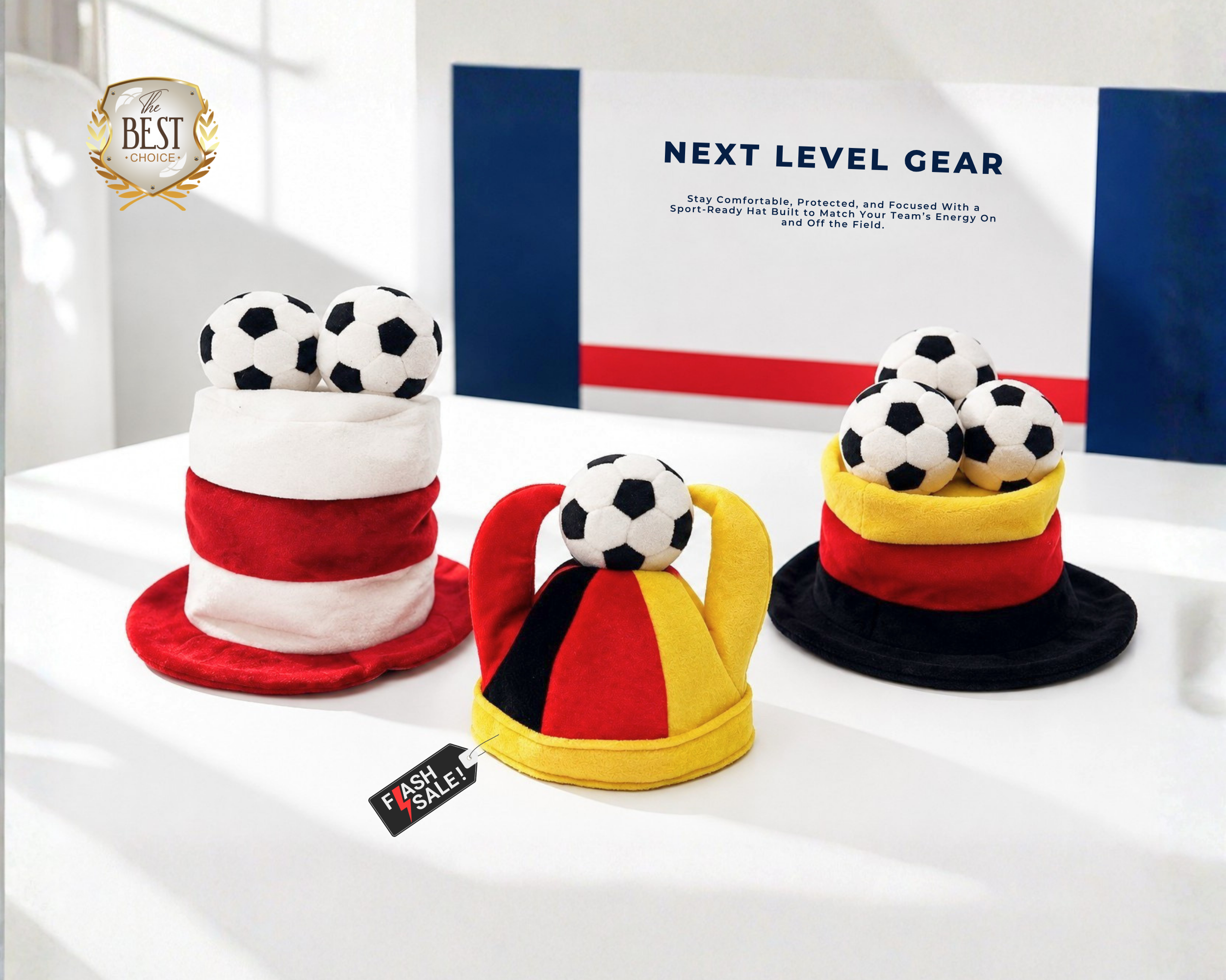 National pride with custom hats designed for every game-day celebration.