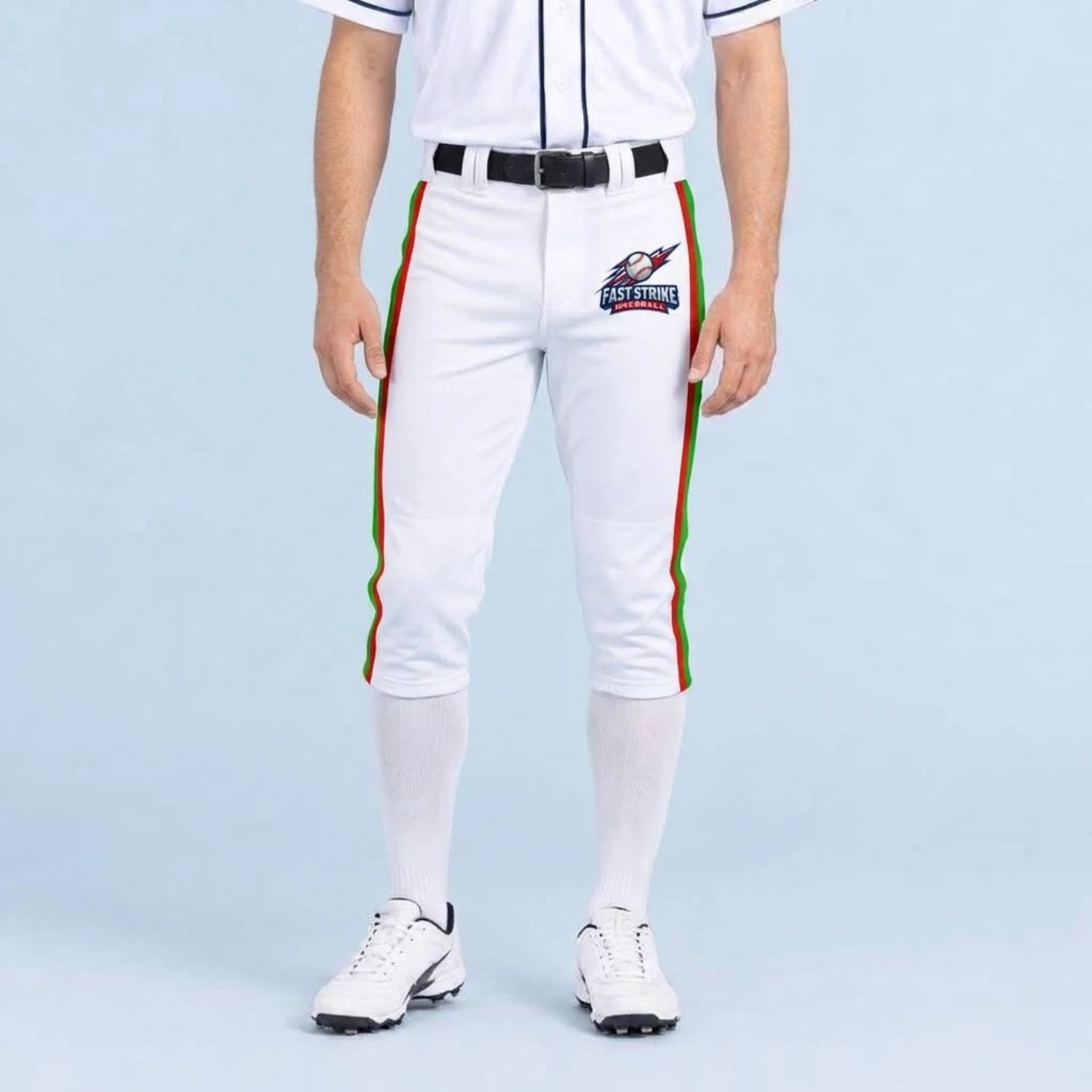 Custom Sublimated Cropped Baseball Pants – 280G Spandex Interlock