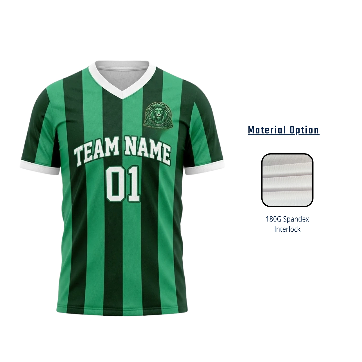 Custom Performance V-Neck Soccer Jersey with 180G Spandex Interlock