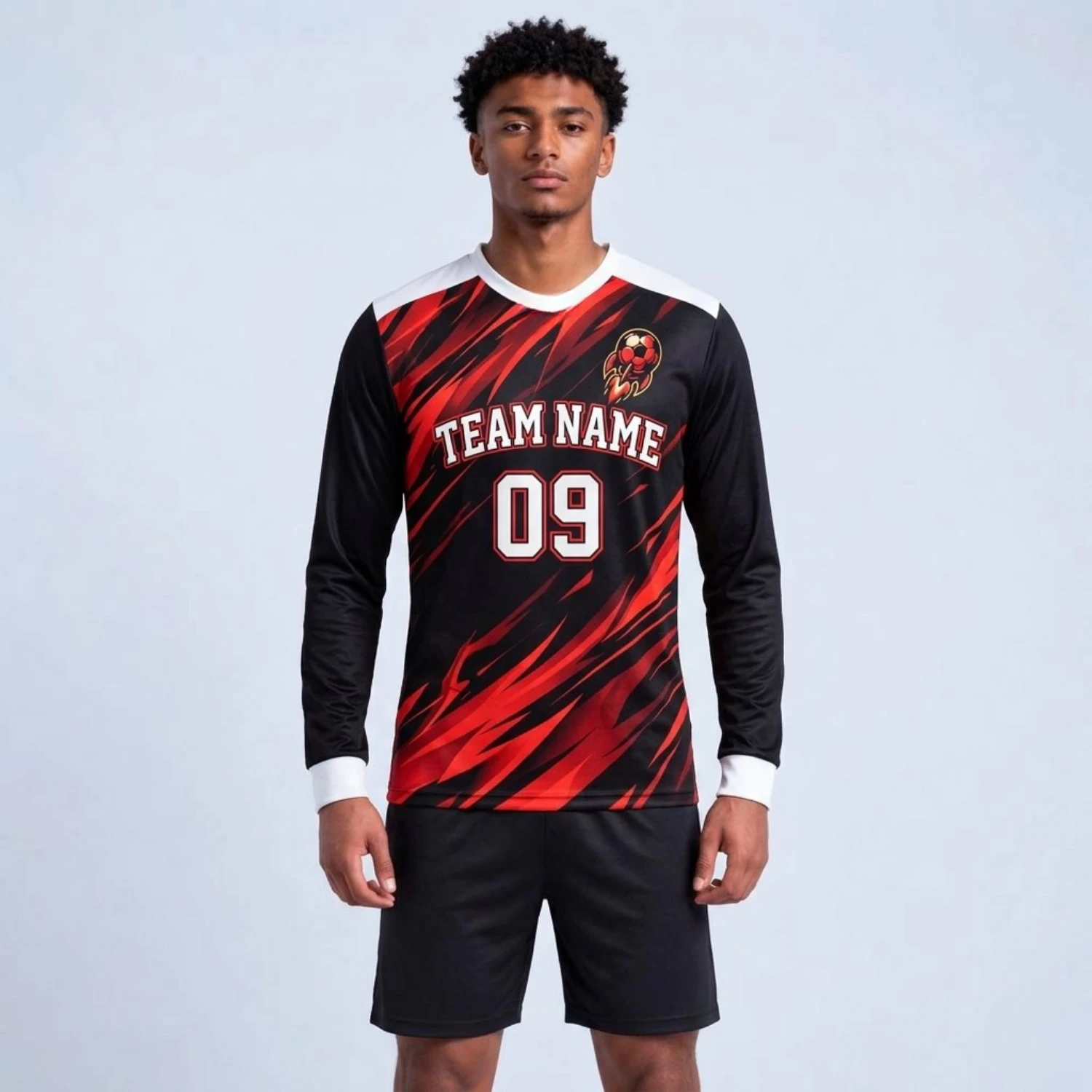 Custom Birdseye Mesh Long Sleeve Soccer Jersey