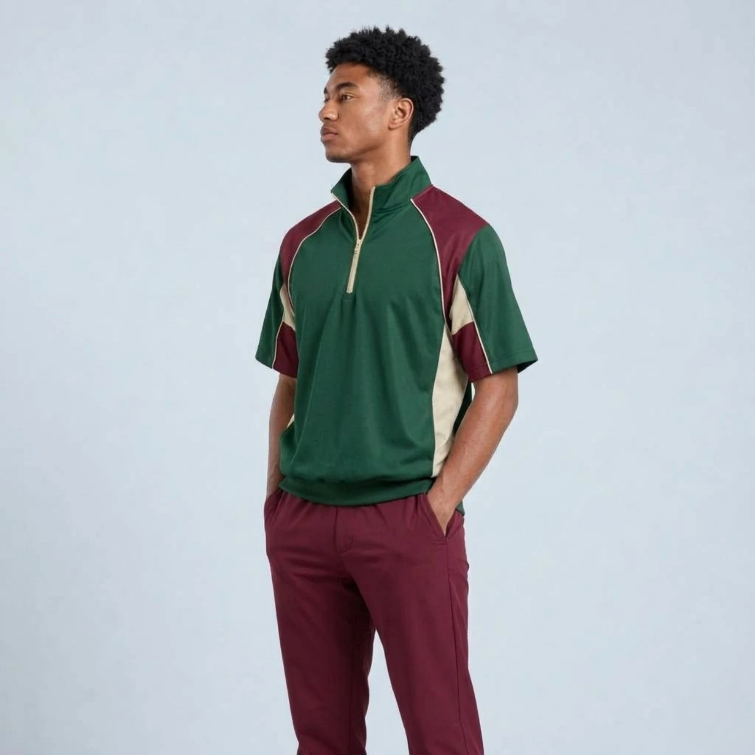 Custom Quarter Zip Baseball Windbreaker Jacket with Embroidery