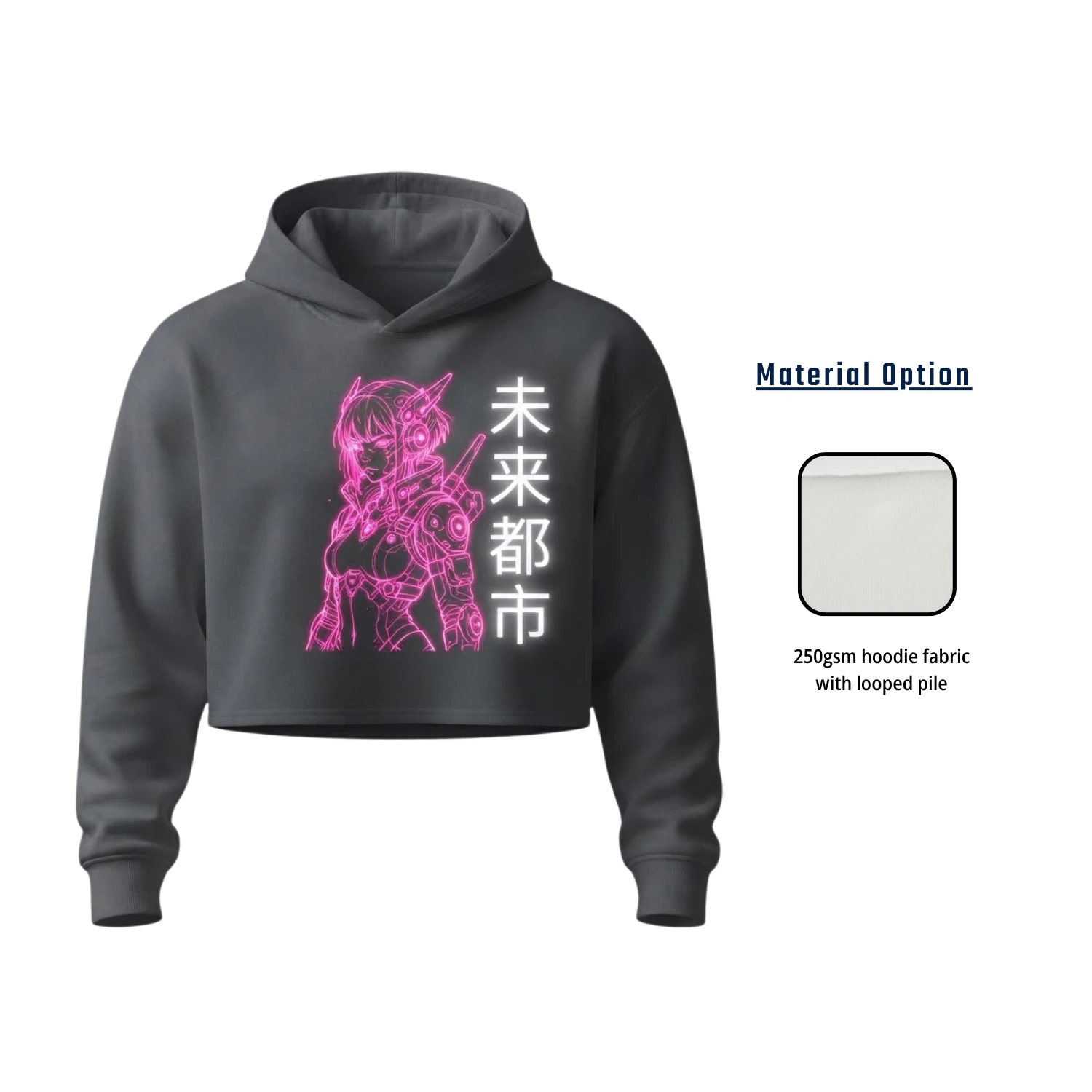 Custom Full Sublimation Lightweight Cropped Hoodie – 250G Streetwear