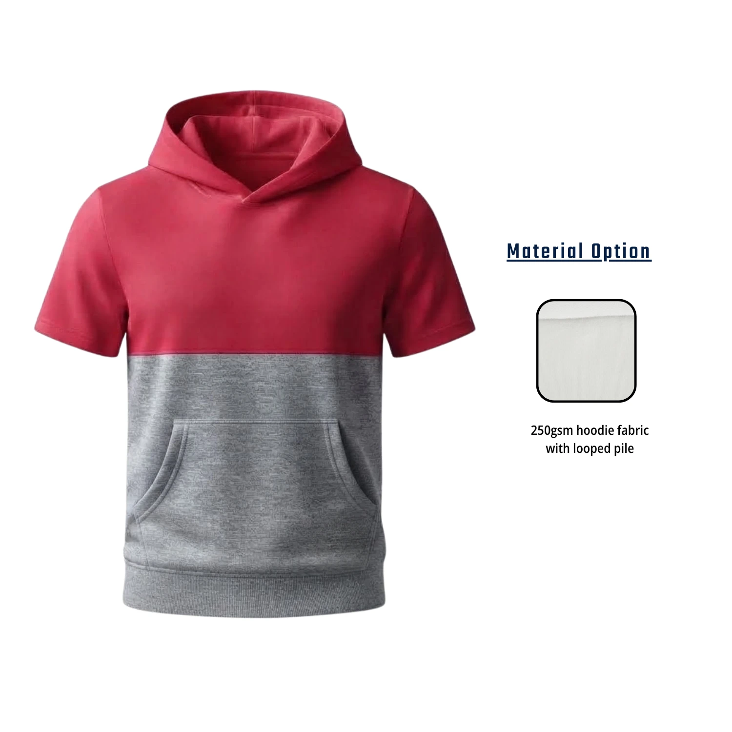 Custom Sublimation 250G Short Sleeve Hoodie