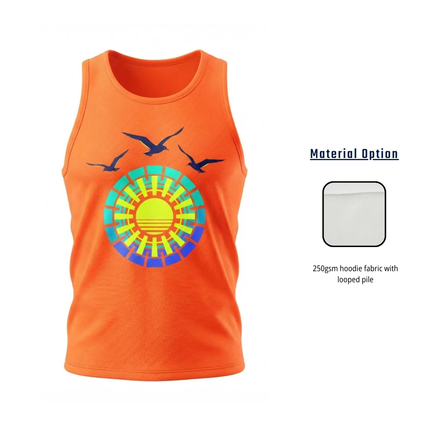 Custom Full Sublimation Lightweight Sweat Tank – 250GSM Looped Pile