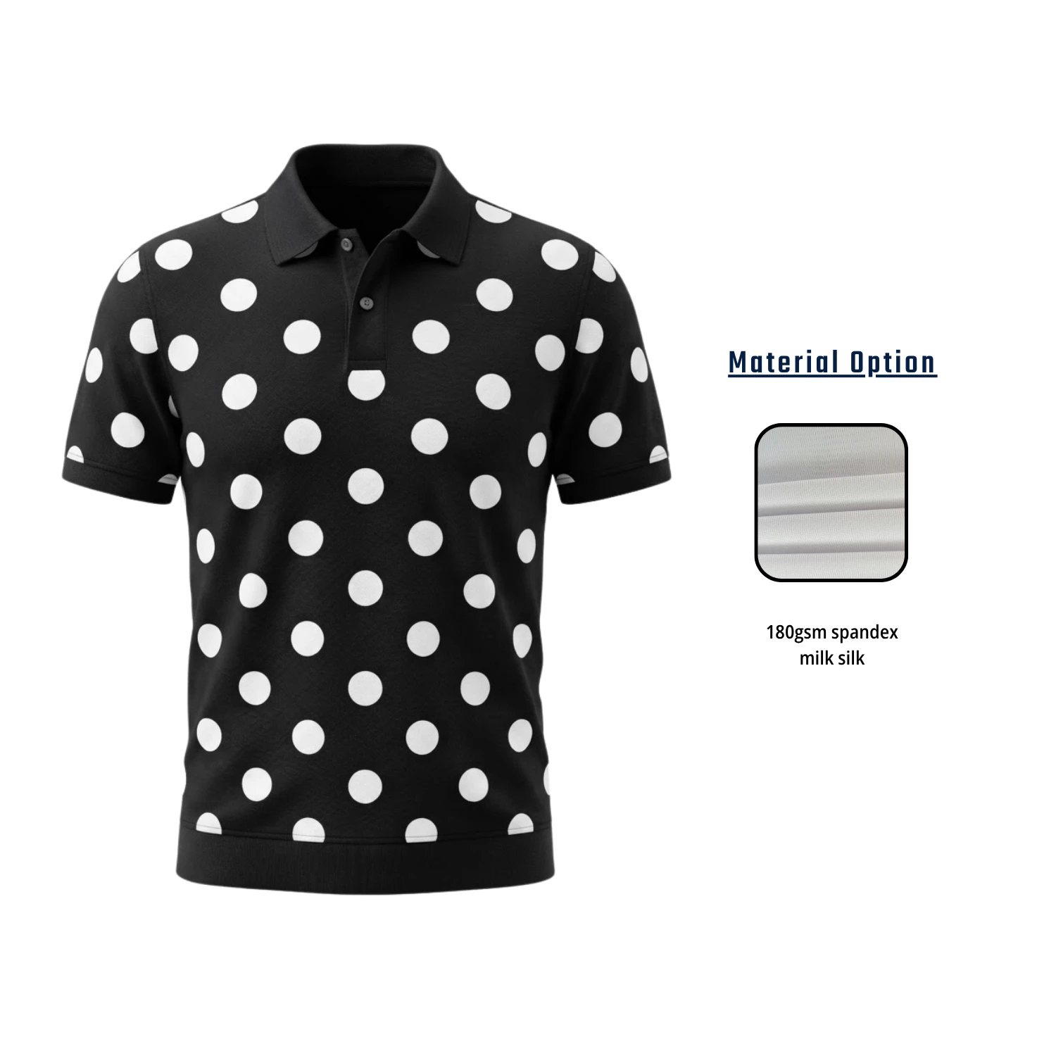 Custom 2-Way Stretch Milk Silk Short Sleeve Polo Shirt