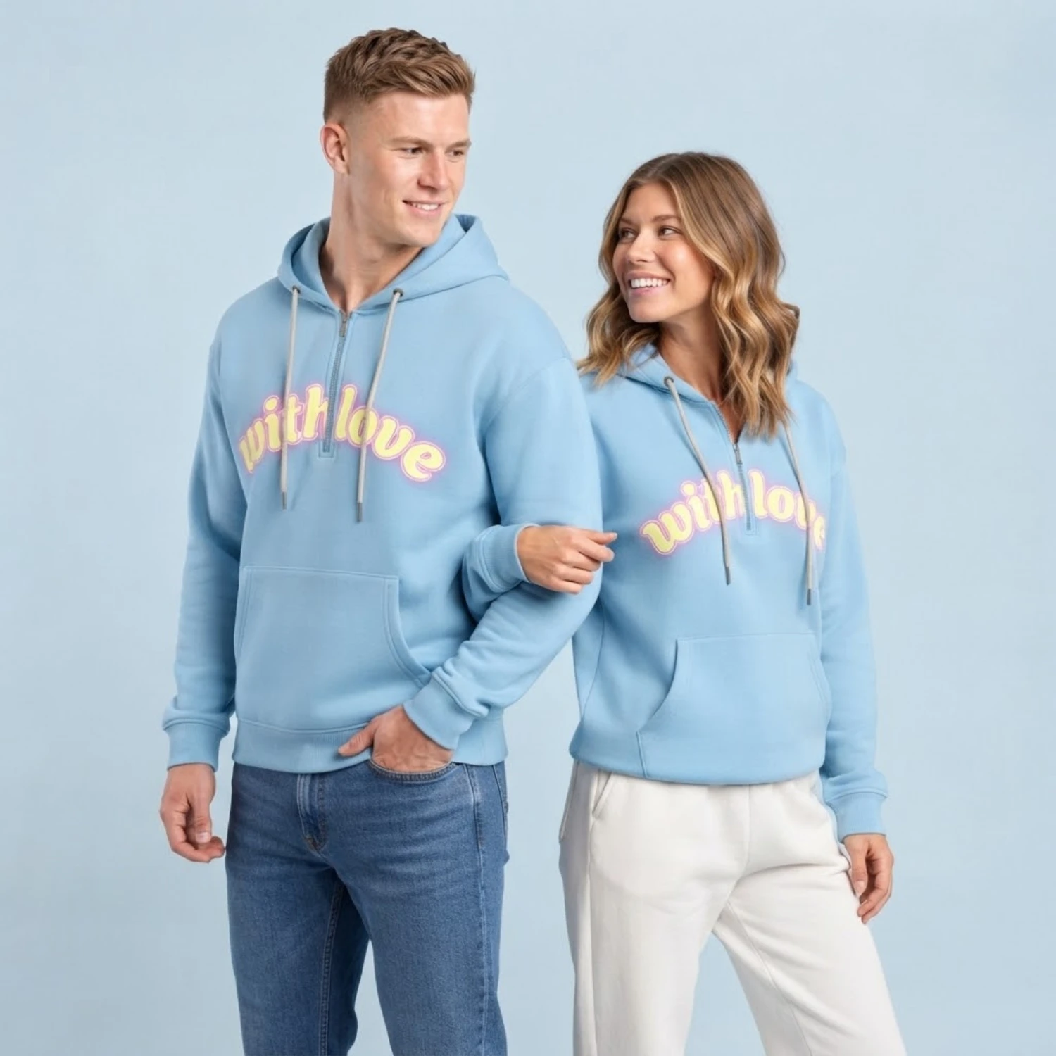 Custom Full Sublimation 280G Half-Zip Hoodie