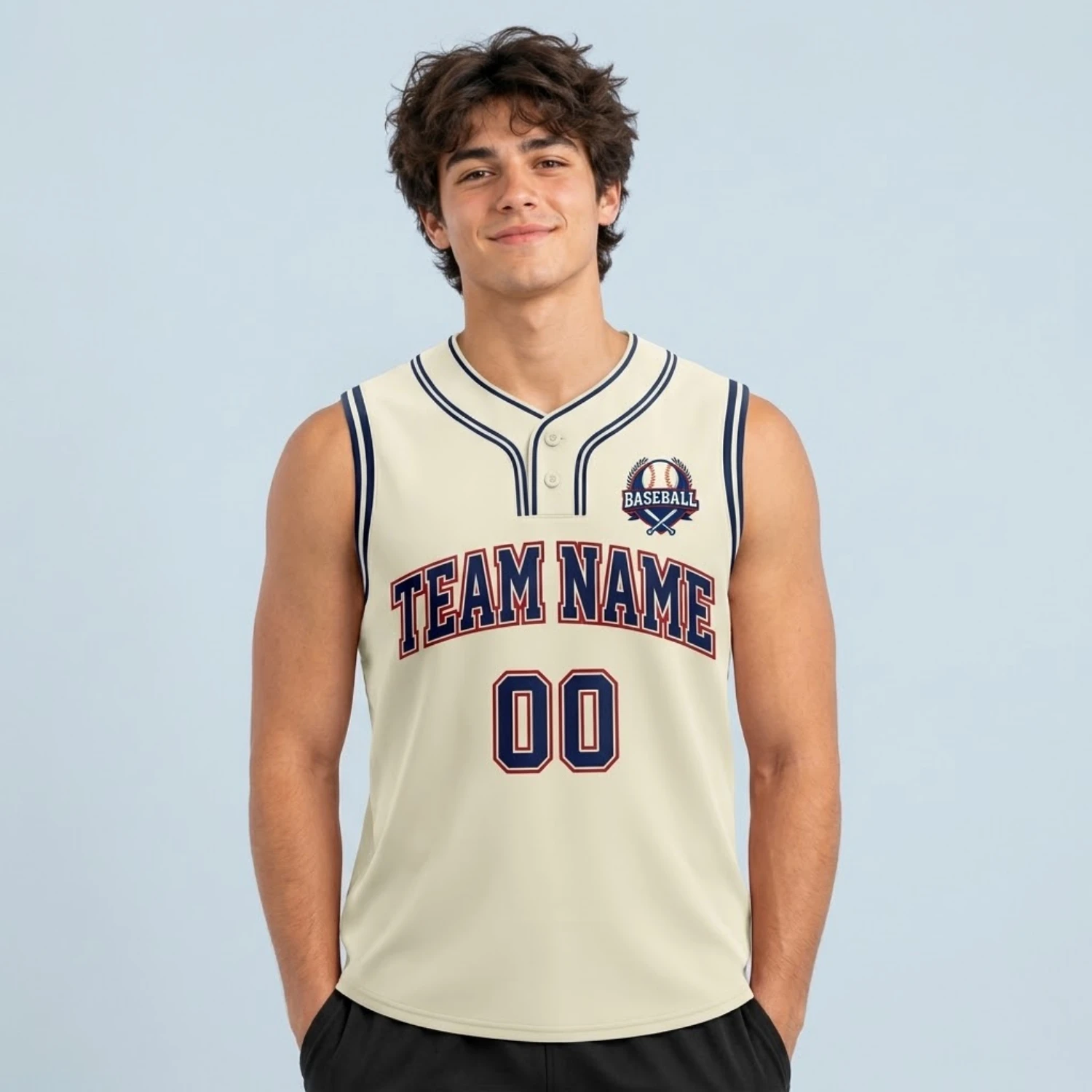 Custom 2-Button Sleeveless Baseball Jersey