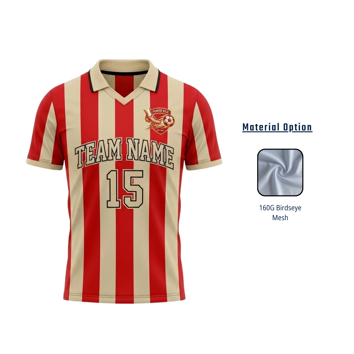 Lapel Flat V-Neck Mesh Soccer Jersey
