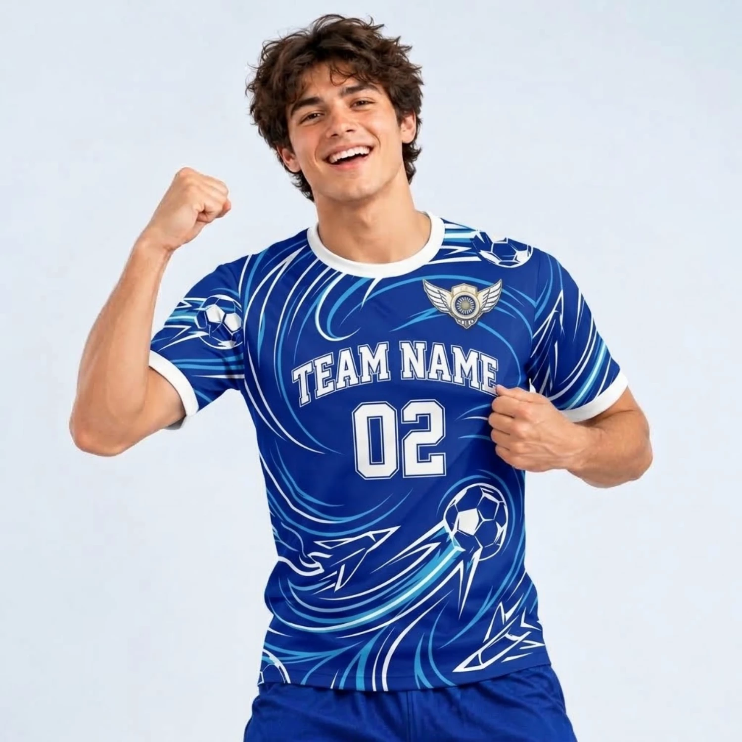 Custom Classic V-Neck Soccer Jersey with 150G Interlock