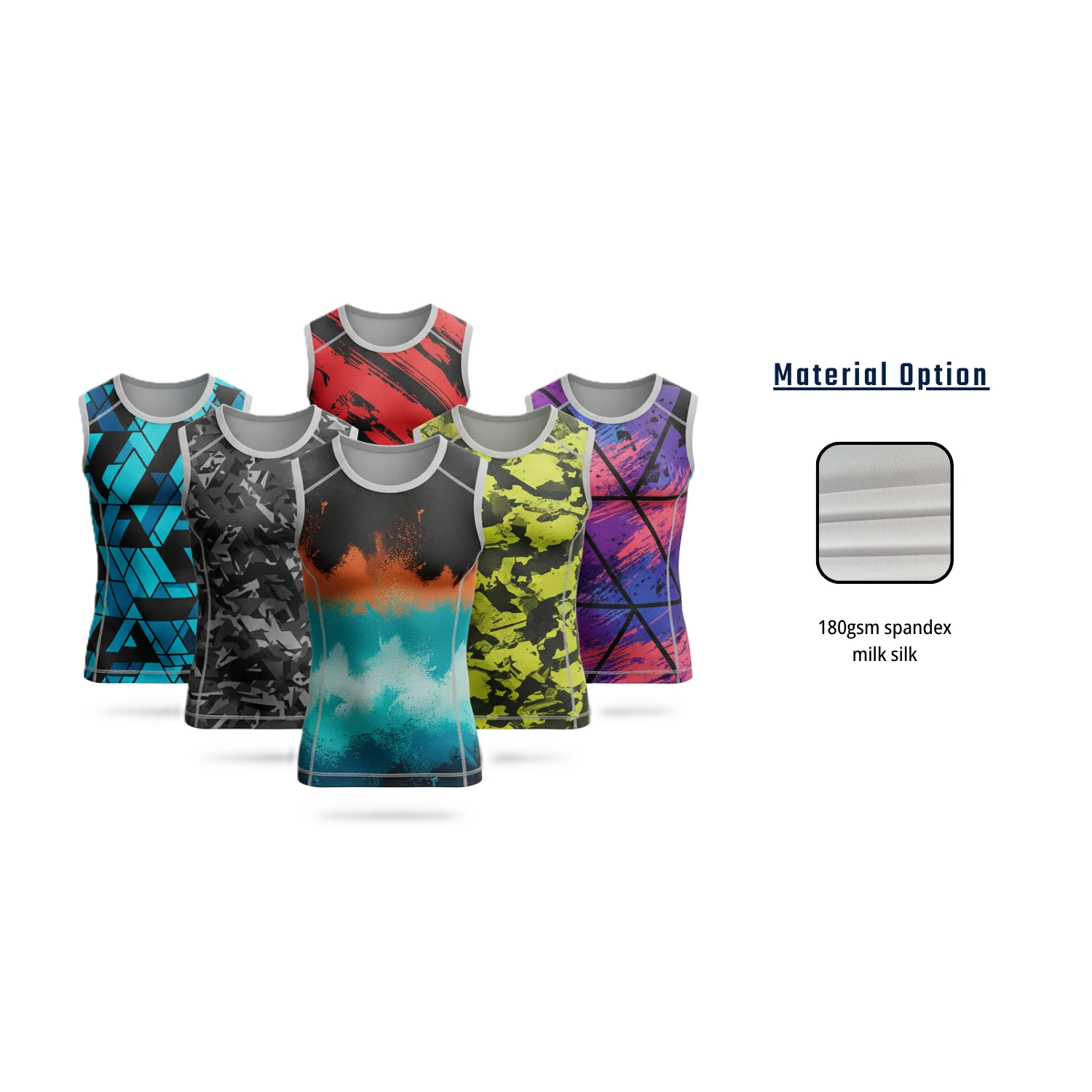 Custom Sublimation Sleeveless Compression T-Shirt