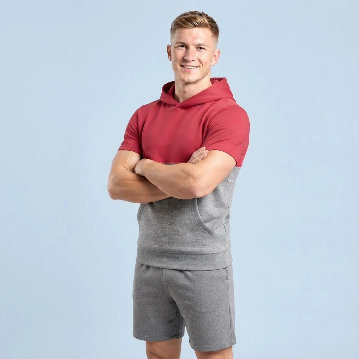 Custom Sublimation 250G Short Sleeve Hoodie