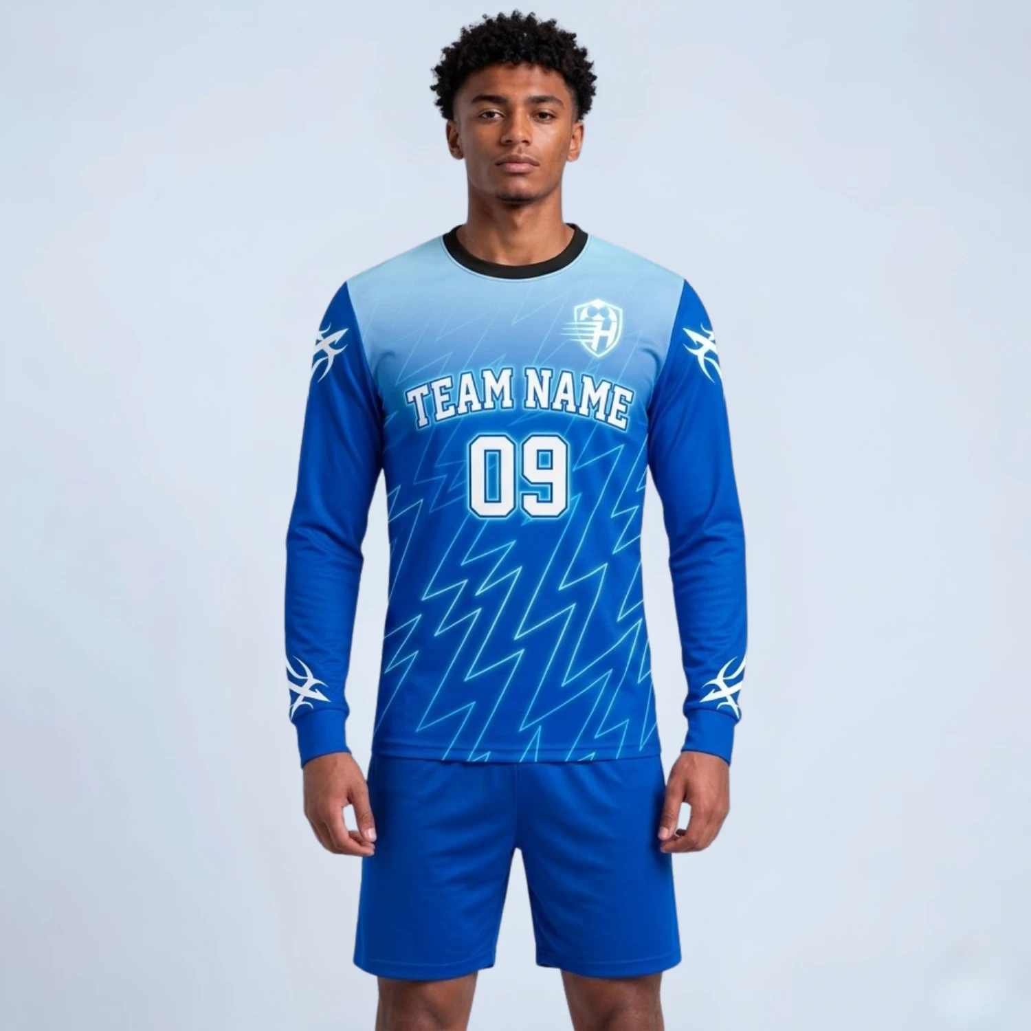 Custom Long Sleeve Soccer Jersey – Full Sublimation with Multiple Fabric Options