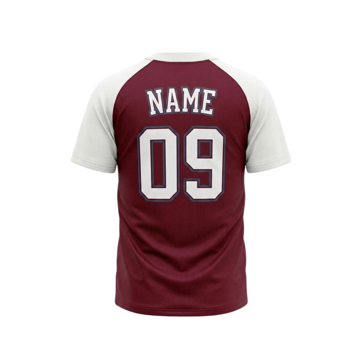 Sublimation 2-Button Front Baseball Jersey with 160G Birdseye Mesh