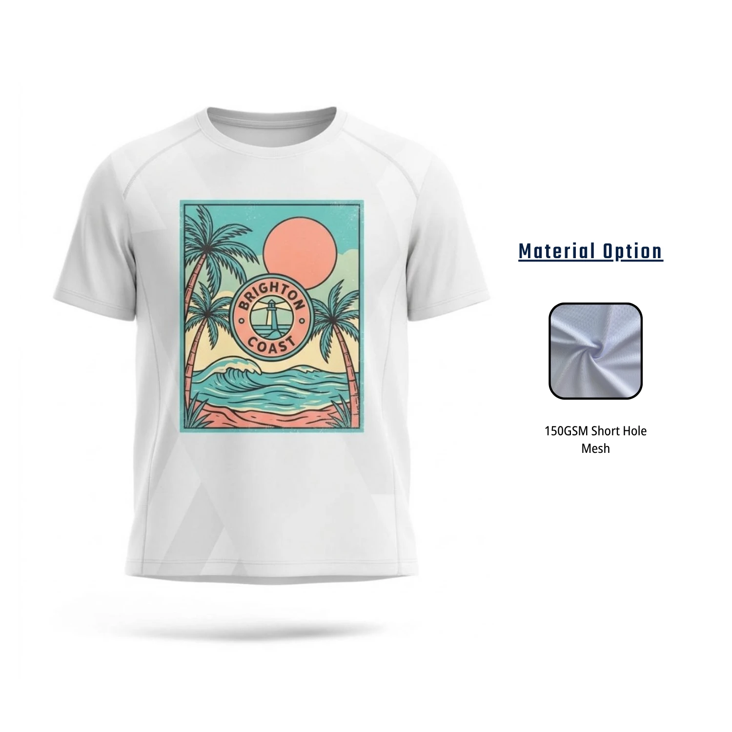 Unisex and Kids' Full Sublimation Short Sleeve T-Shirt with 150G Performance Grade Short Hole Mesh