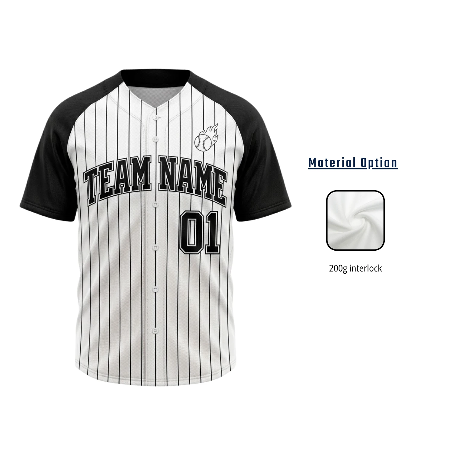 Custom Tackle Twill Baseball Jersey – Full Button 200G Interlock
