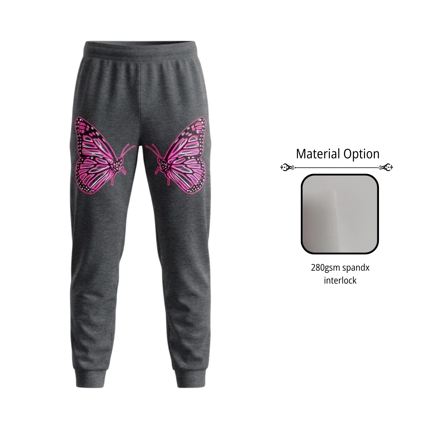 Premium Custom Sublimation Track Pants – 280G Spandex Interlock