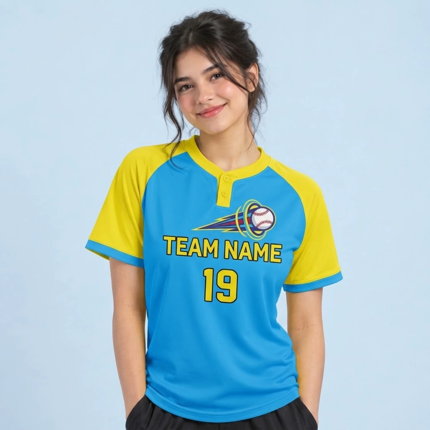 Women’s Custom Baseball Jersey with 150G Lightweight Poly