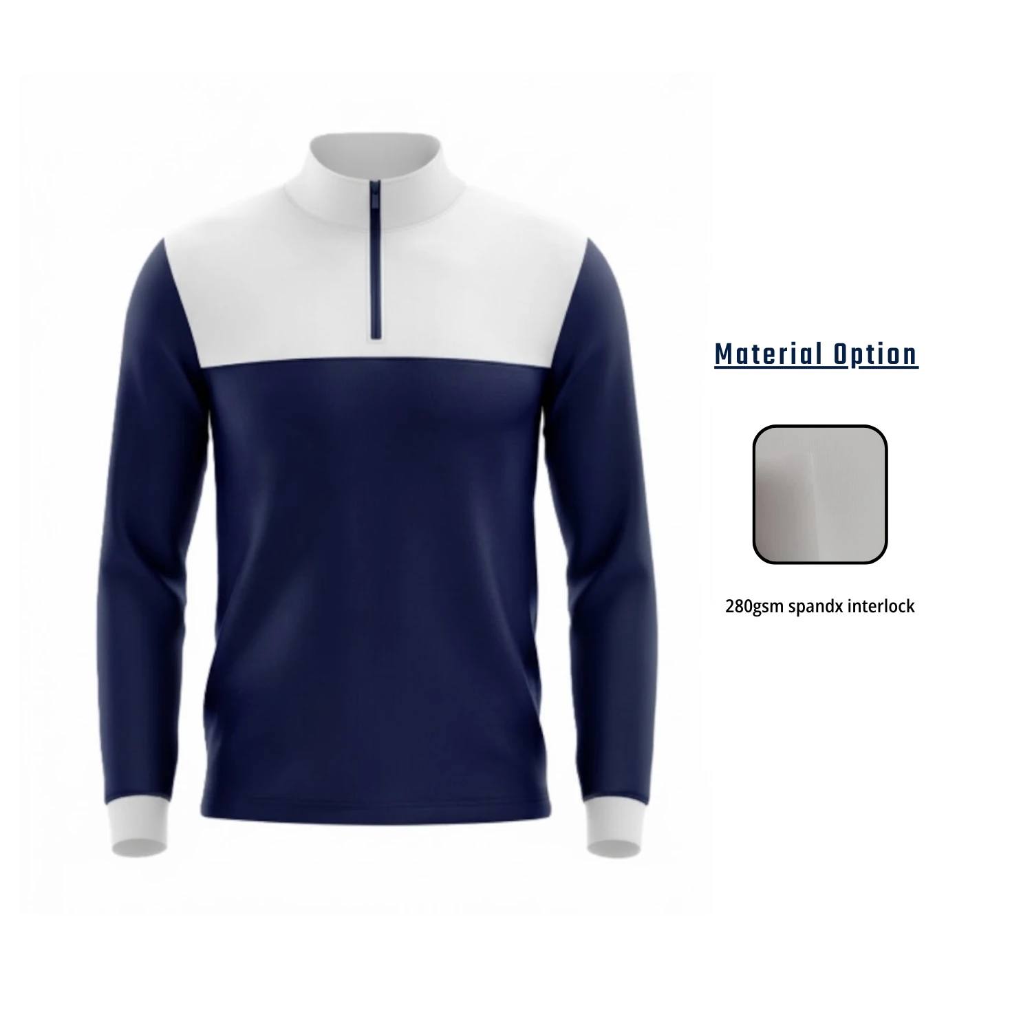 Custom 280G Stretch Interlock Quarter Zip Sweatshirt