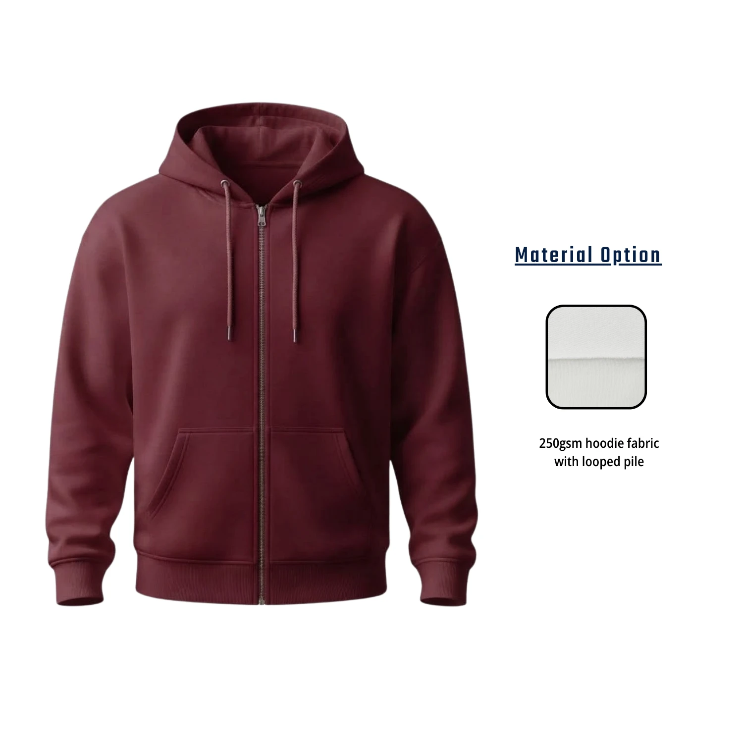 Custom 250G Lightweight Full Sublimation Full-Zip