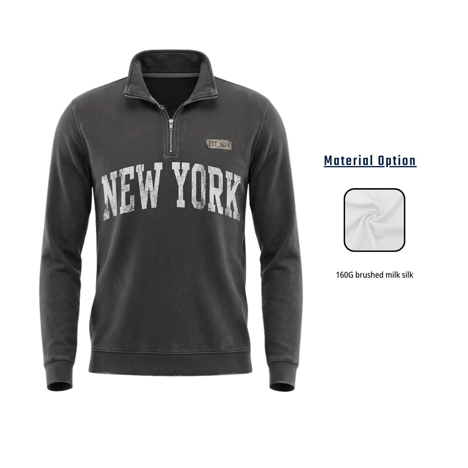 160G Brushed Milk Silk Quarter Zip Pullover