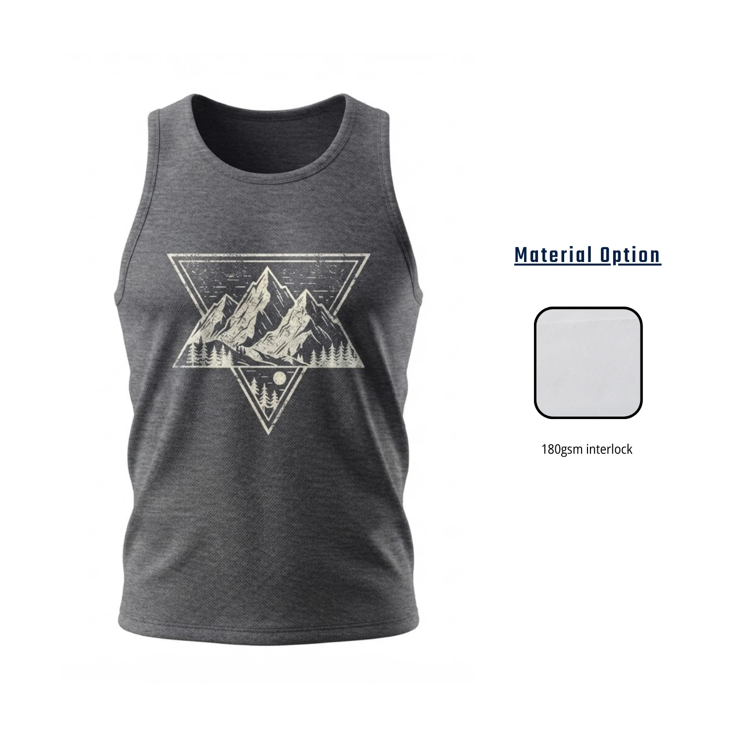 Custom 180GSM Interlock Sublimation Sleeveless T-Shirt