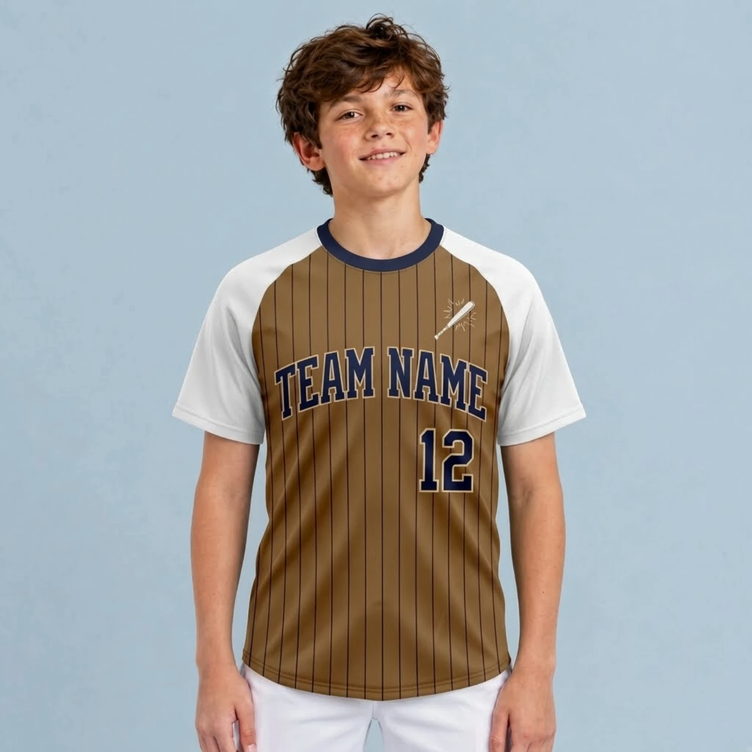 Custom Crew Neck Baseball Jersey – 200G Interlock