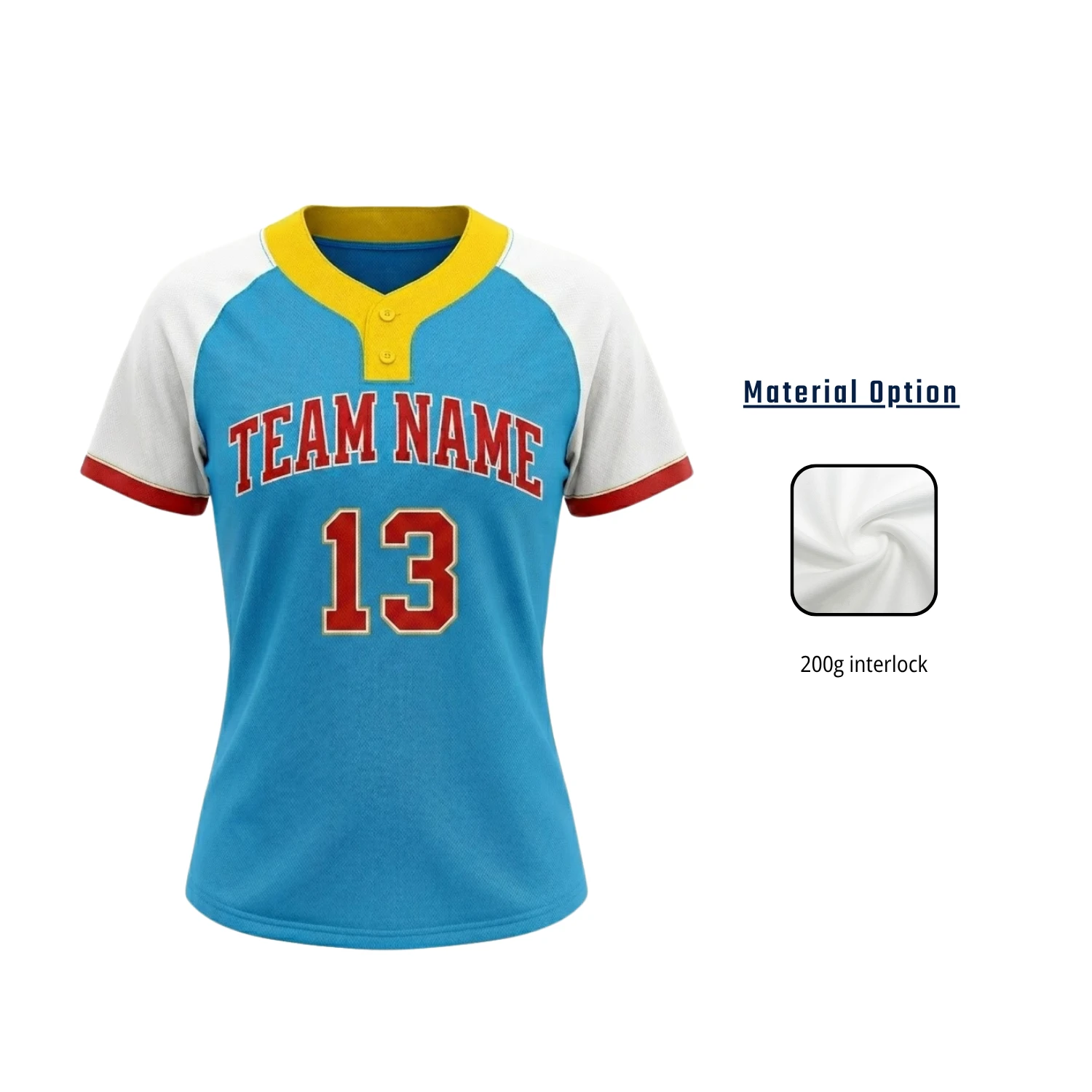 Custom Women’s 2-Button Baseball Jersey