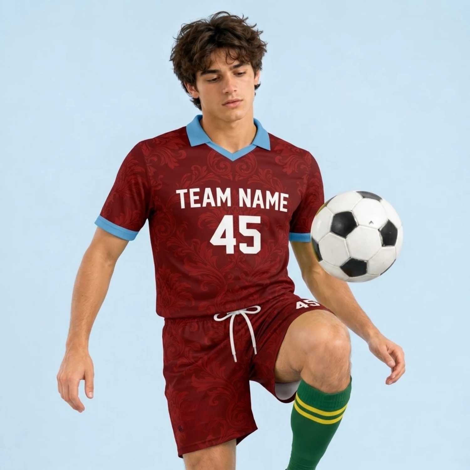 Custom Luxury Soccer Uniform Set – Silk-Feel Jersey & Shorts