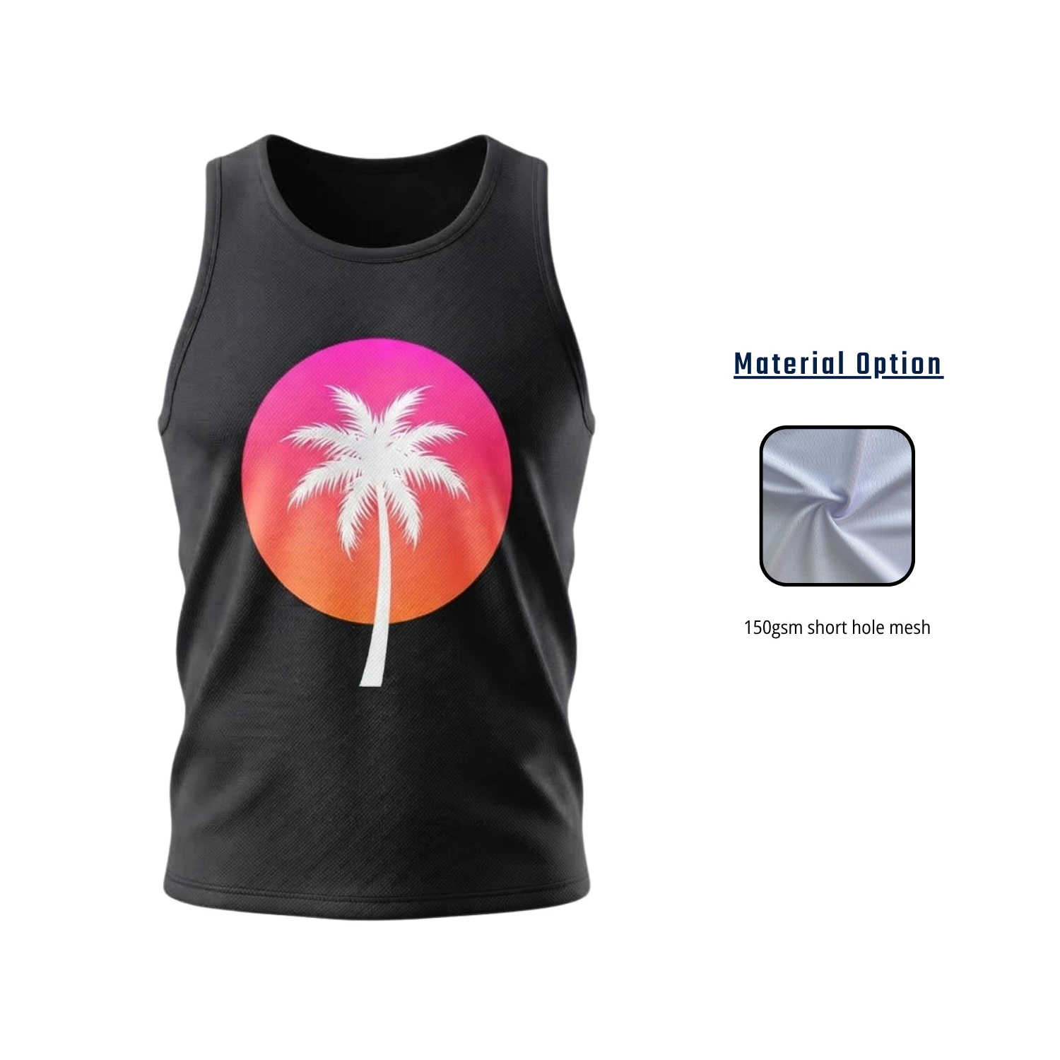 Sublimation Classic Tank Top – Custom 150GSM Flower Mesh