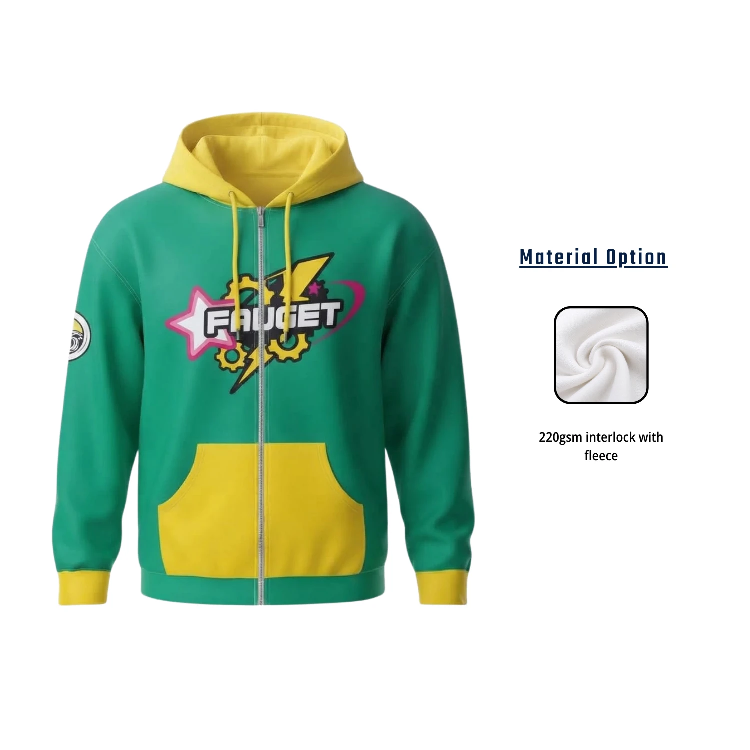 Ultra Light 220G Full-Zip Hoodie with Kangaroo Pocket