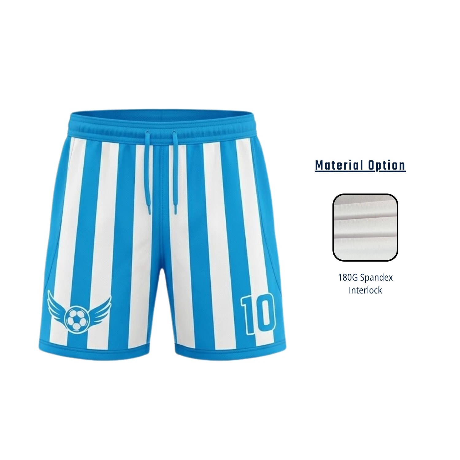 Custom 180G Spandex Interlock Soccer Shorts