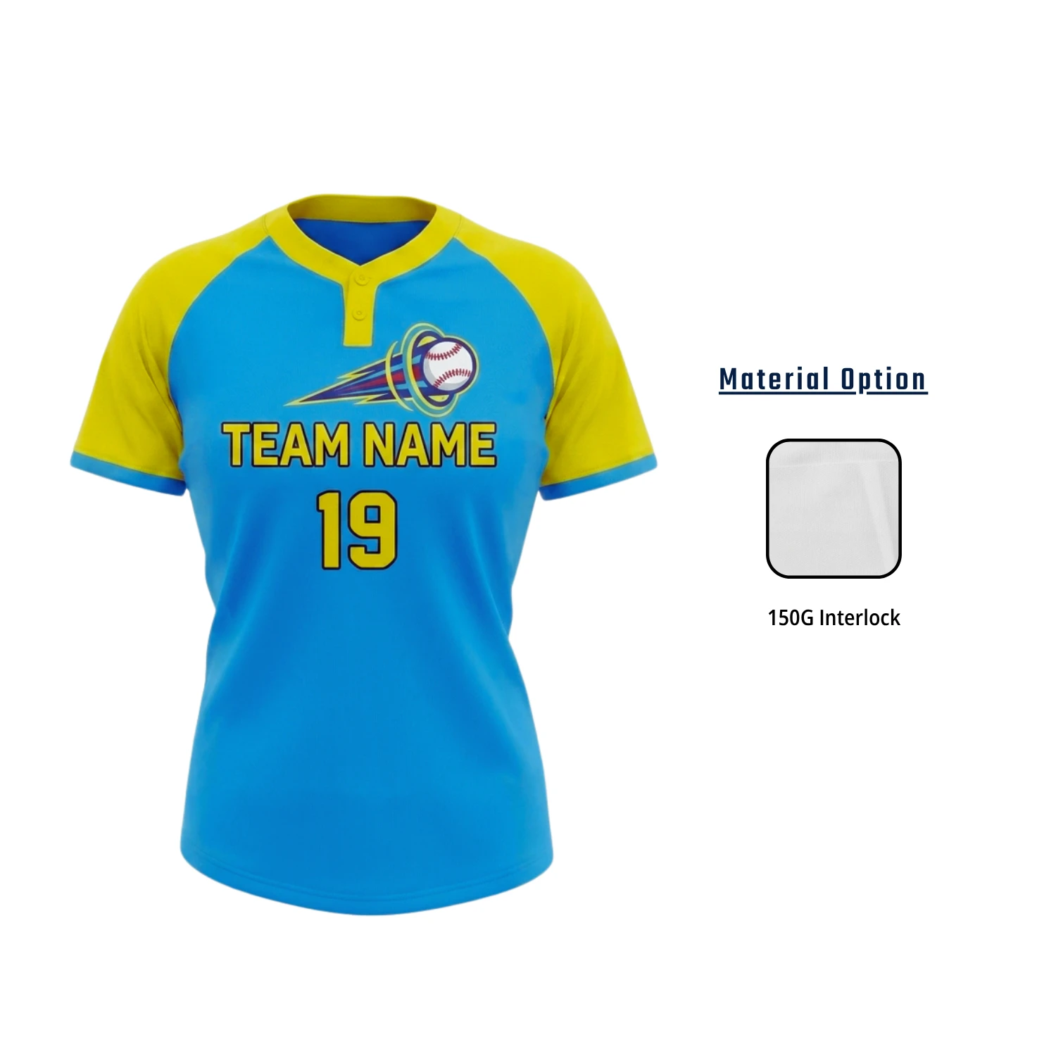 Women’s Custom Baseball Jersey with 150G Lightweight Poly