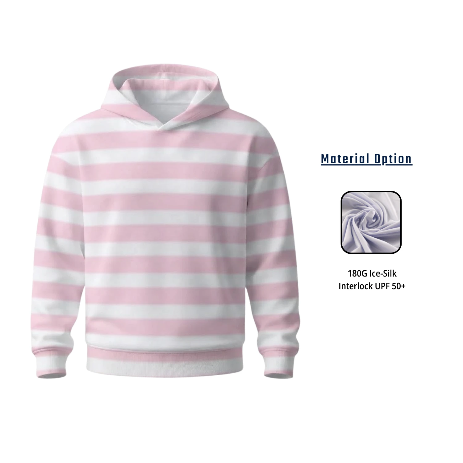 Custom 180G Ice-Silk Interlock UPF 50+ Long Sleeve Hooded Fishing T-Shirt