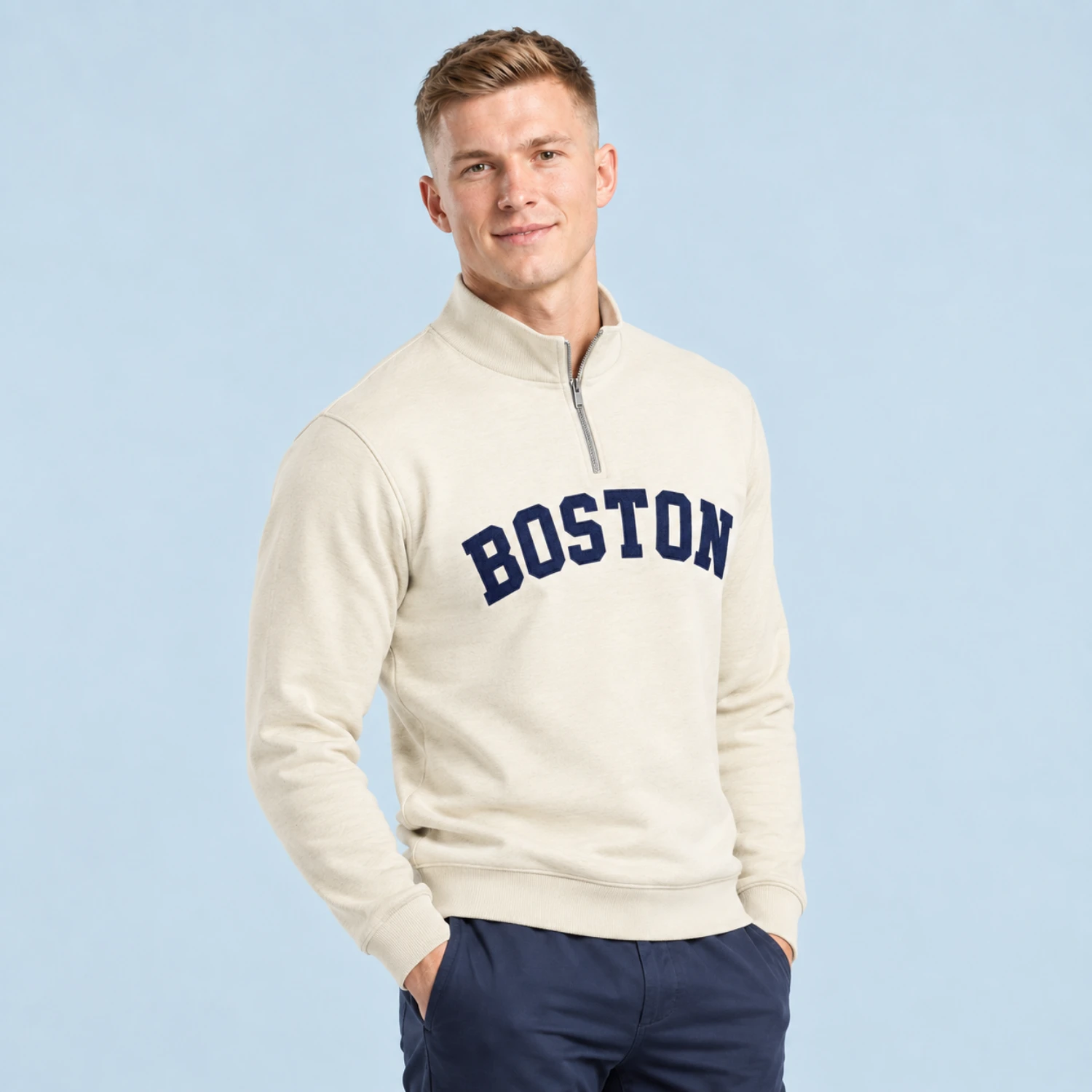 Custom Quarter Zip Pullover Long Sleeve | 180G Milk Silk