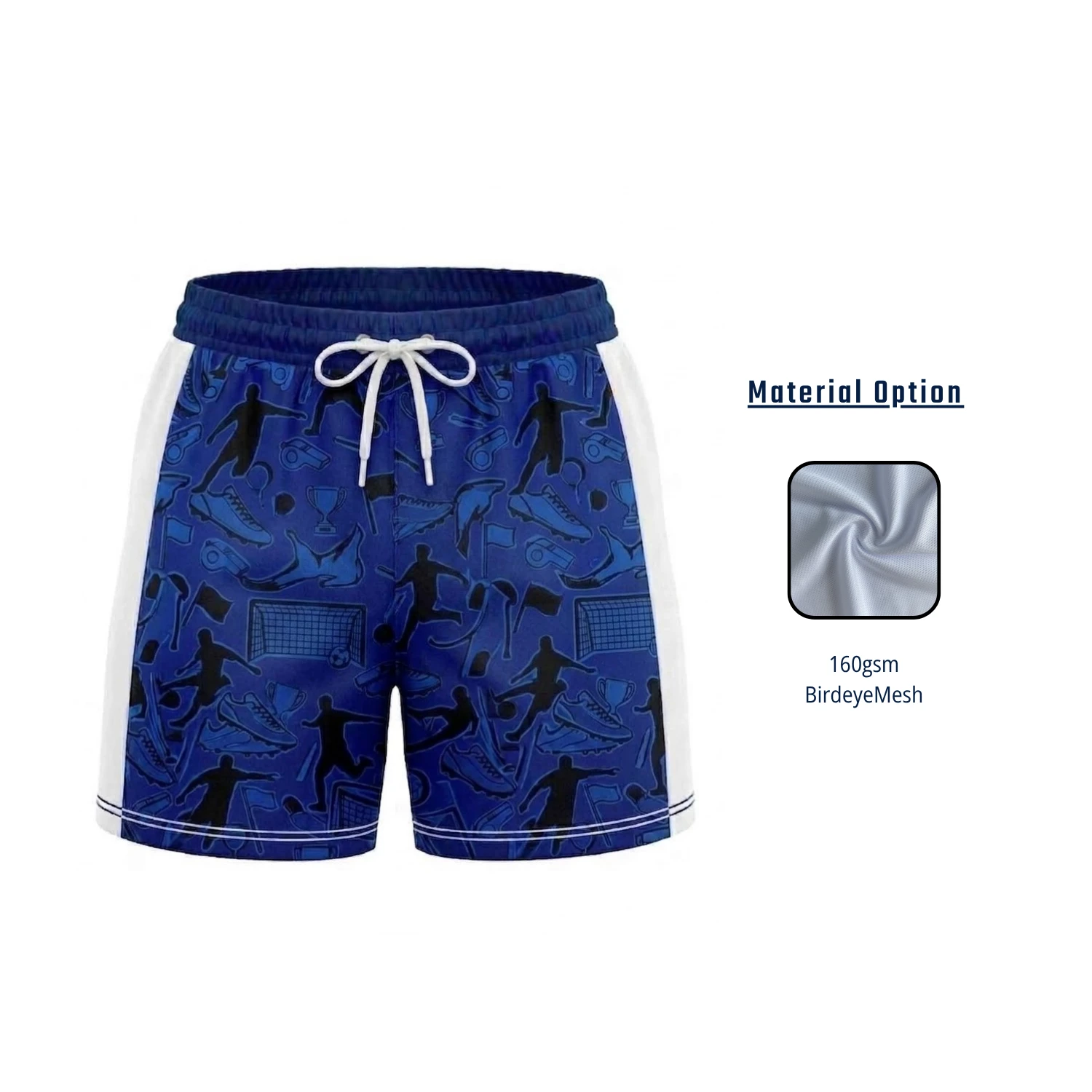Custom Women's Sublimation Soccer Shorts – 160gsm Birdseye Mesh