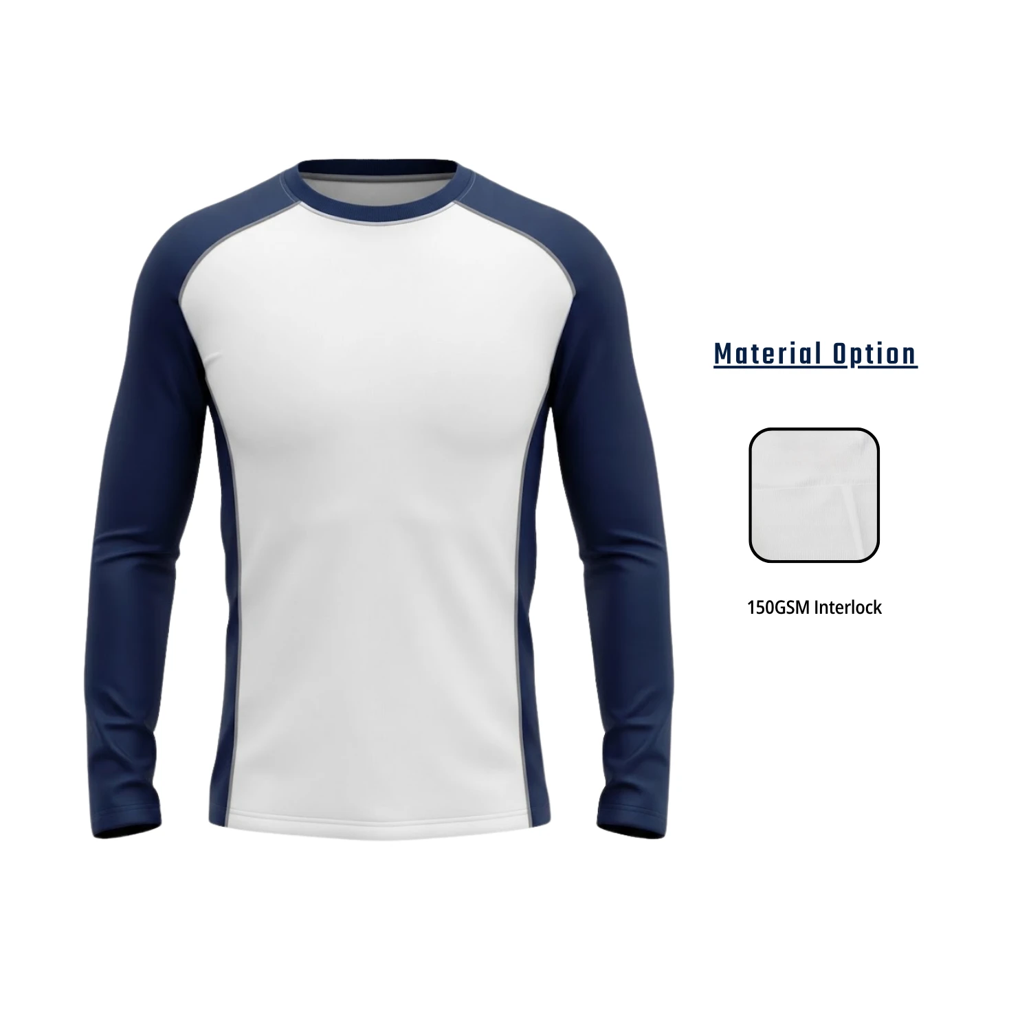 Custom 150GSM Interlock Sublimation Long Sleeve T-Shirt
