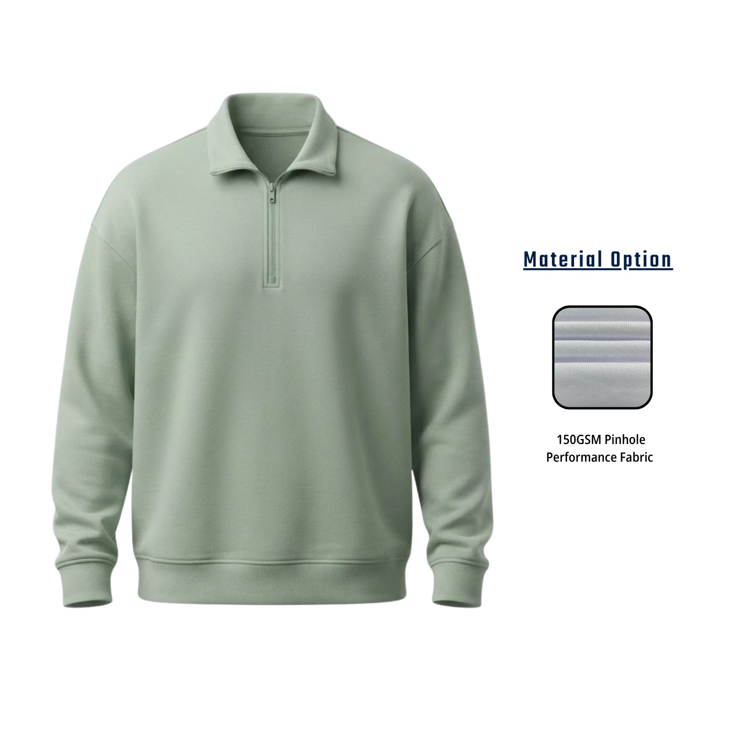 150G Pinhole Fabric Quarter Zip Pullover