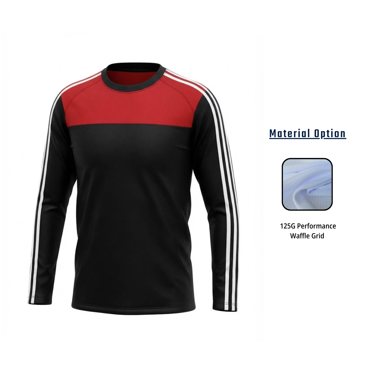 Custom Full Sublimation Long Sleeve Waffle Grid T-Shirt