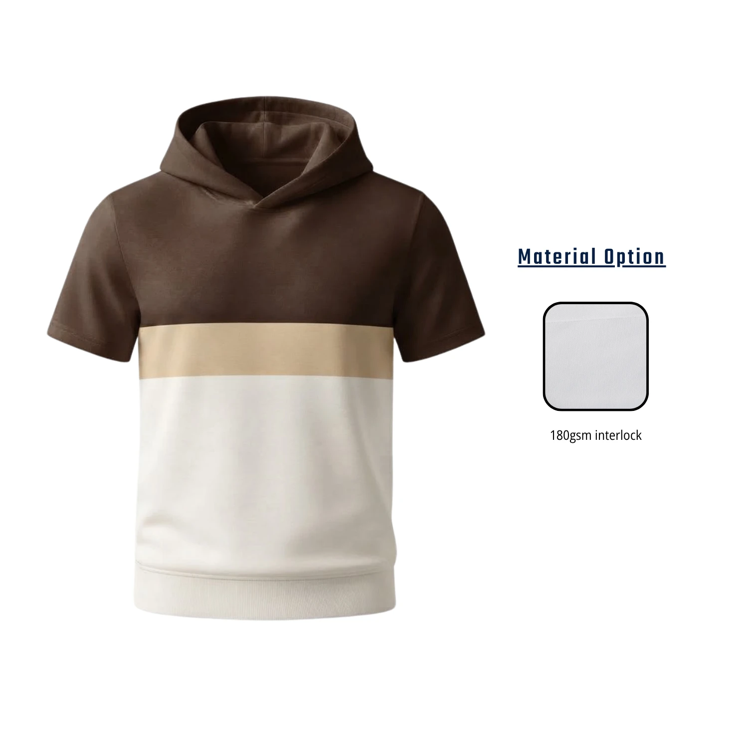 Custom 180GSM Interlock Sublimation Short Sleeve Hooded T-Shirt