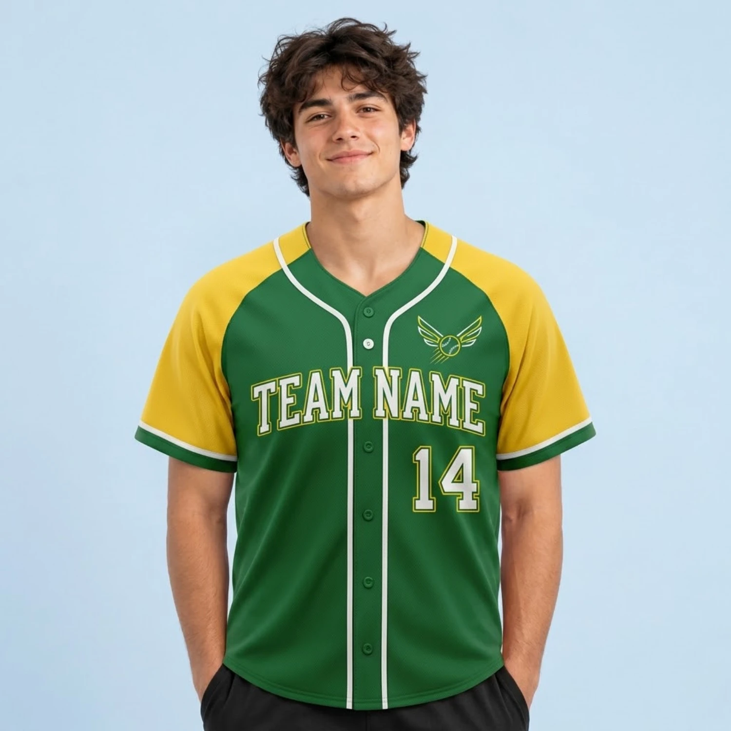Custom Embroidered Full-Button Baseball Jersey