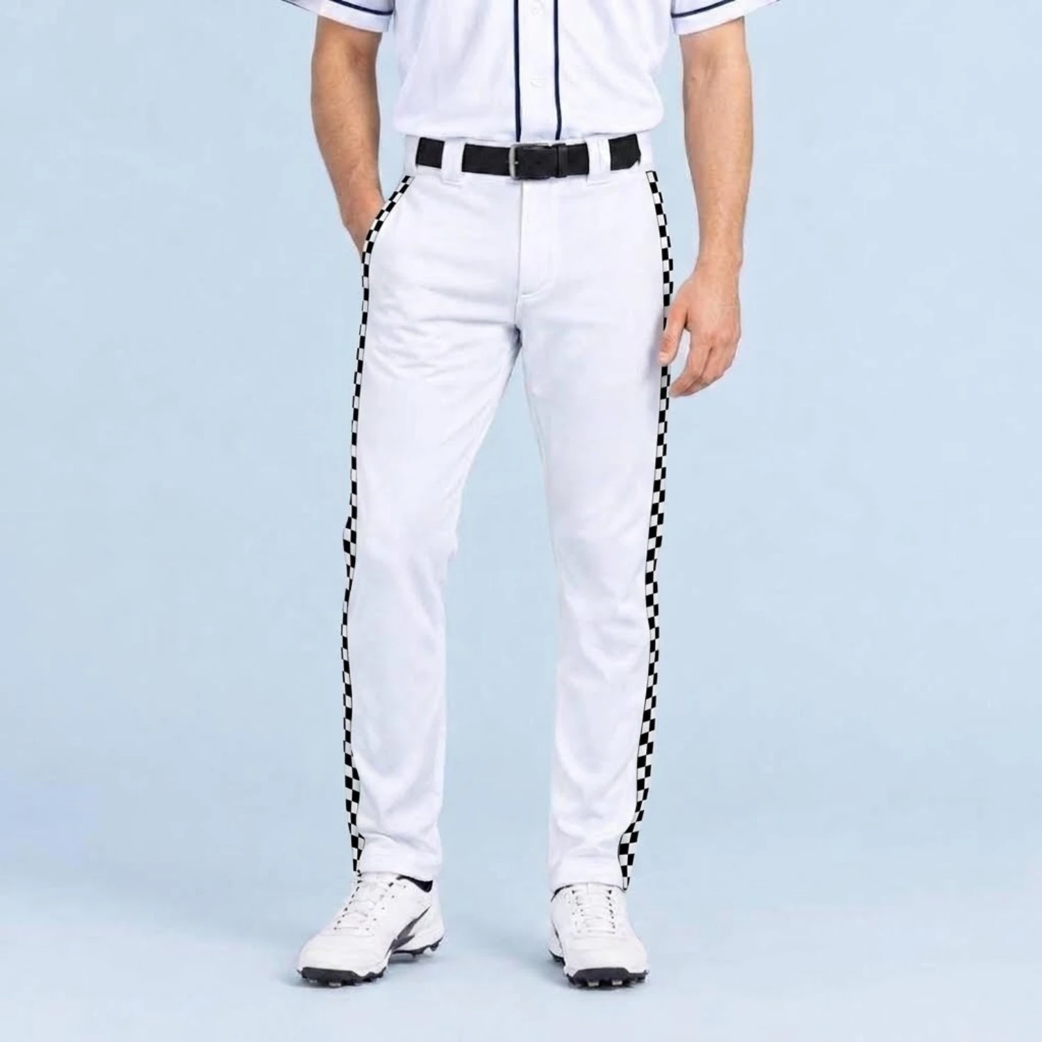 Custom Contrast Pocket Baseball Pants – Premium South Korea Silk
