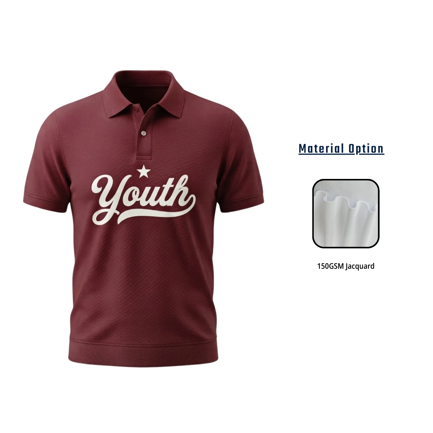 Custom Men's Sublimation Golf Polo Shirt – 150GSM Jacquard