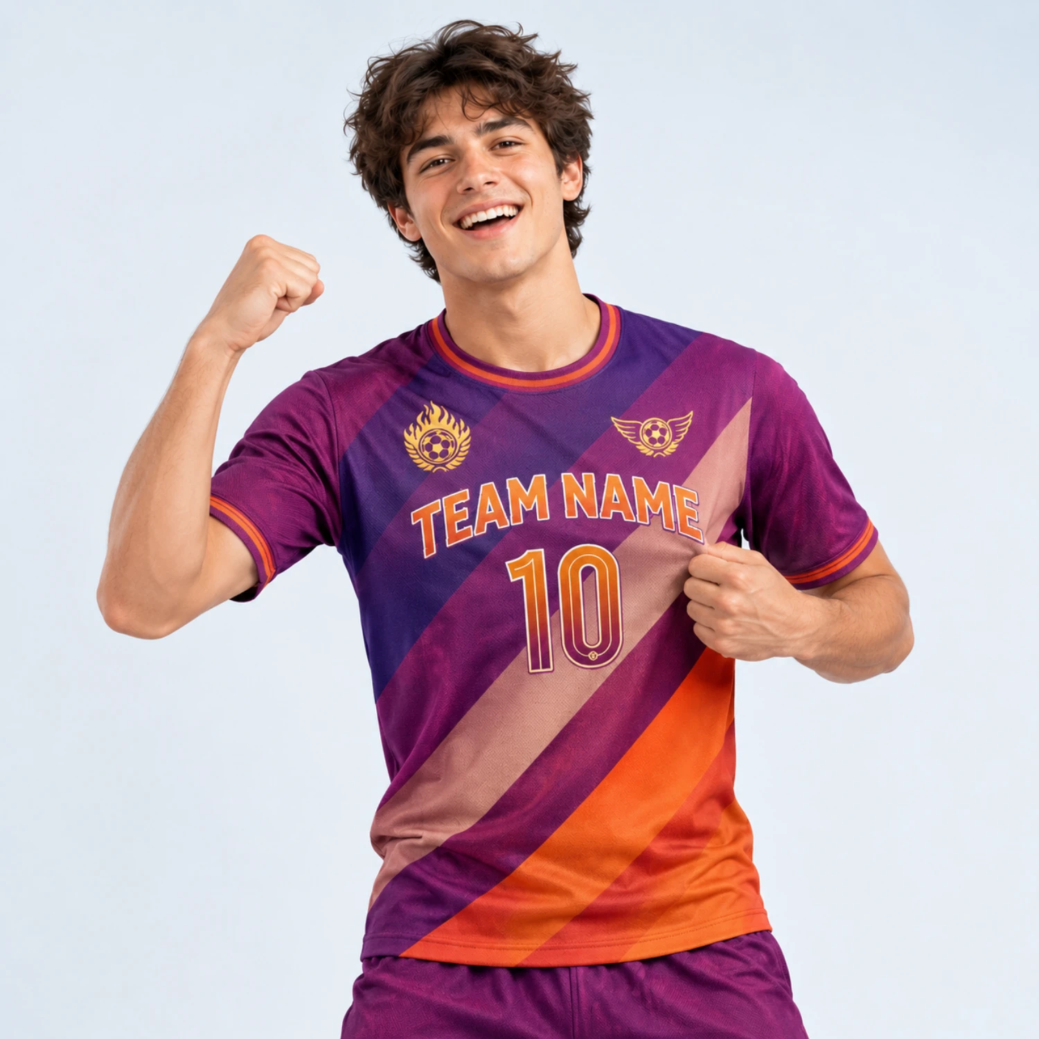 Custom Men's & Youth Soccer Round Neck Jerseys with 150G Interlock