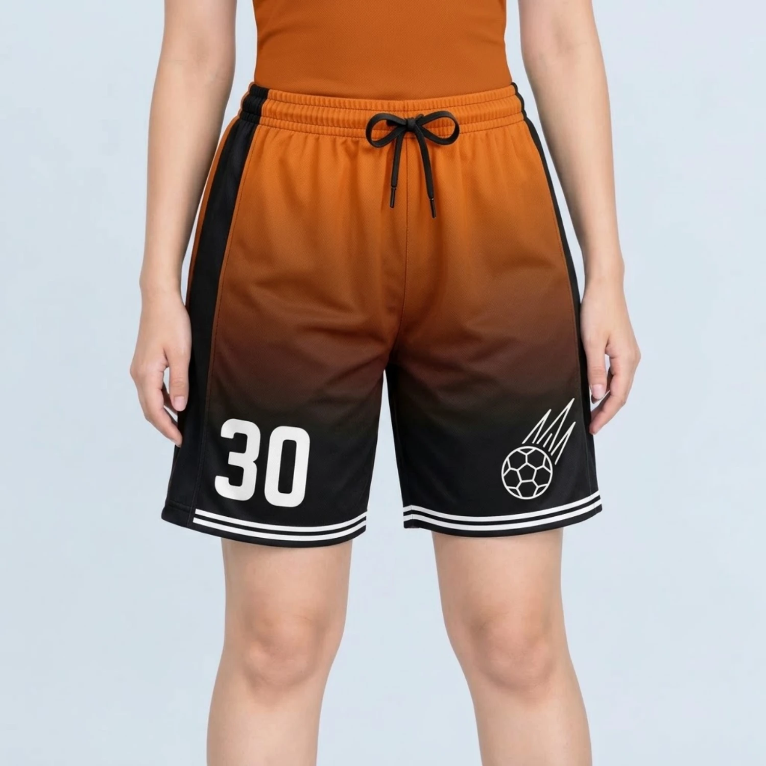Custom Women’s Compression Soccer Shorts – 180G Spandex Interlock