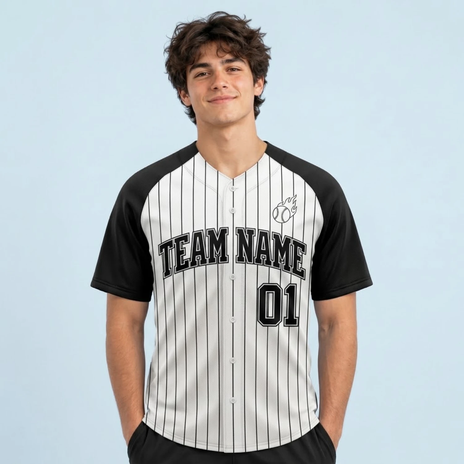 Custom Tackle Twill Baseball Jersey – Full Button 200G Interlock
