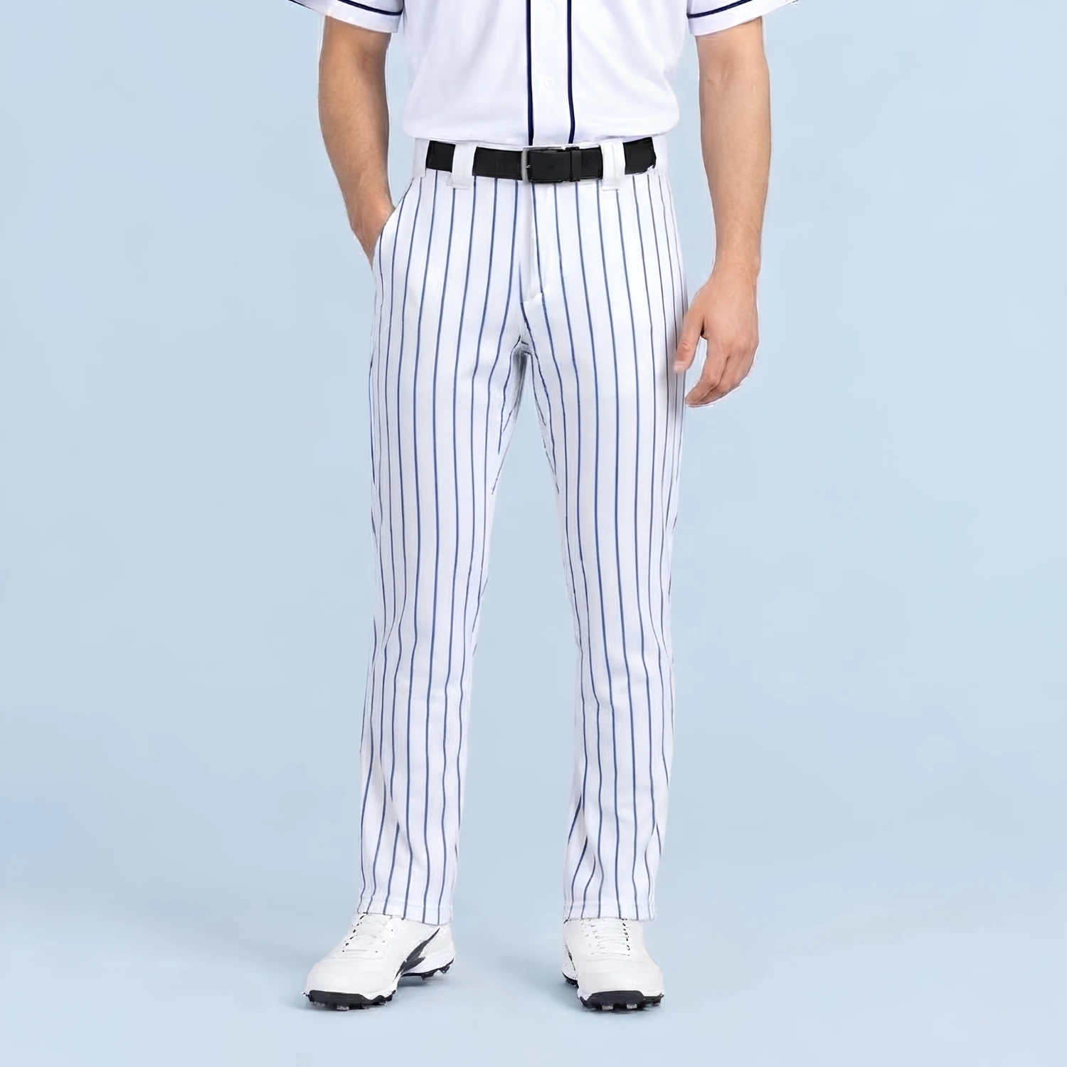 Custom Mesh Striped Baseball Pants – Full-Length Taiwan Needle Eye